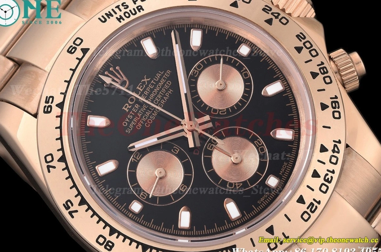 Black RG 40mm A3836 RG Gold Daytona GDF 0101